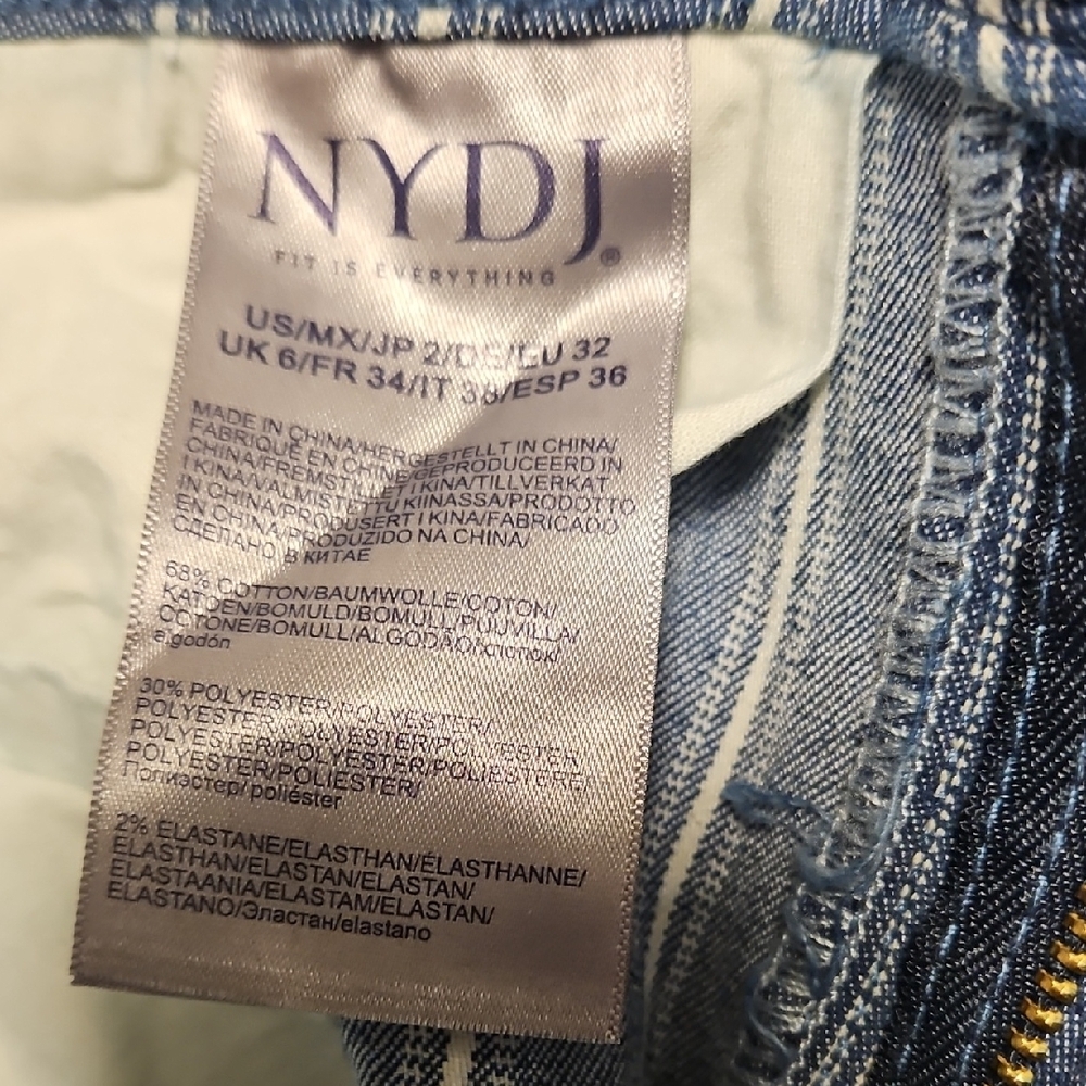 NYDJ Blue and White Striped Wide-Leg Chinos - Picture 8 of 8